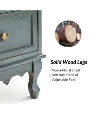 Hippe 32" Height 3 - Drawer Bedside Table with Solid Wood Legs