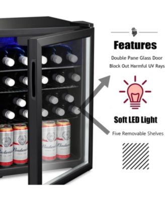 Antartic Star Beverage Cooler and Refrigerator, 95 Can/24 Bottle Mini Fridge with Glass Door, Compact Drink Fridge with Adjustable Shelves for Soda, Beer, or Wine – Ideal for Home, Bar, or Office