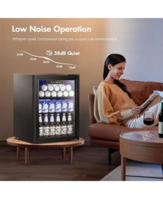 1.7 Cu.ft Beverage Cooler with Glass Door, Holds 68 Cans, Digital Temperature Control for Soda,Compact Drink Fridge for Home