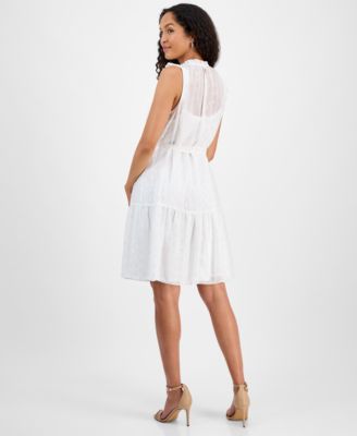 Women's High-Neck Sleeveless Tie-Waist Dress