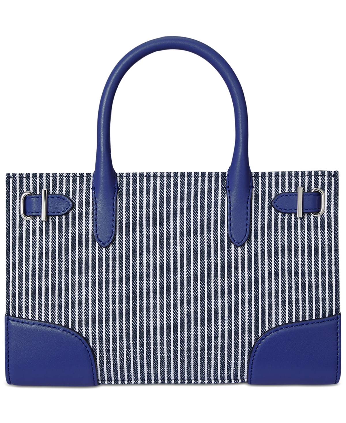 Ralph Lauren Striped Canvas Small Devyn Tote Bag