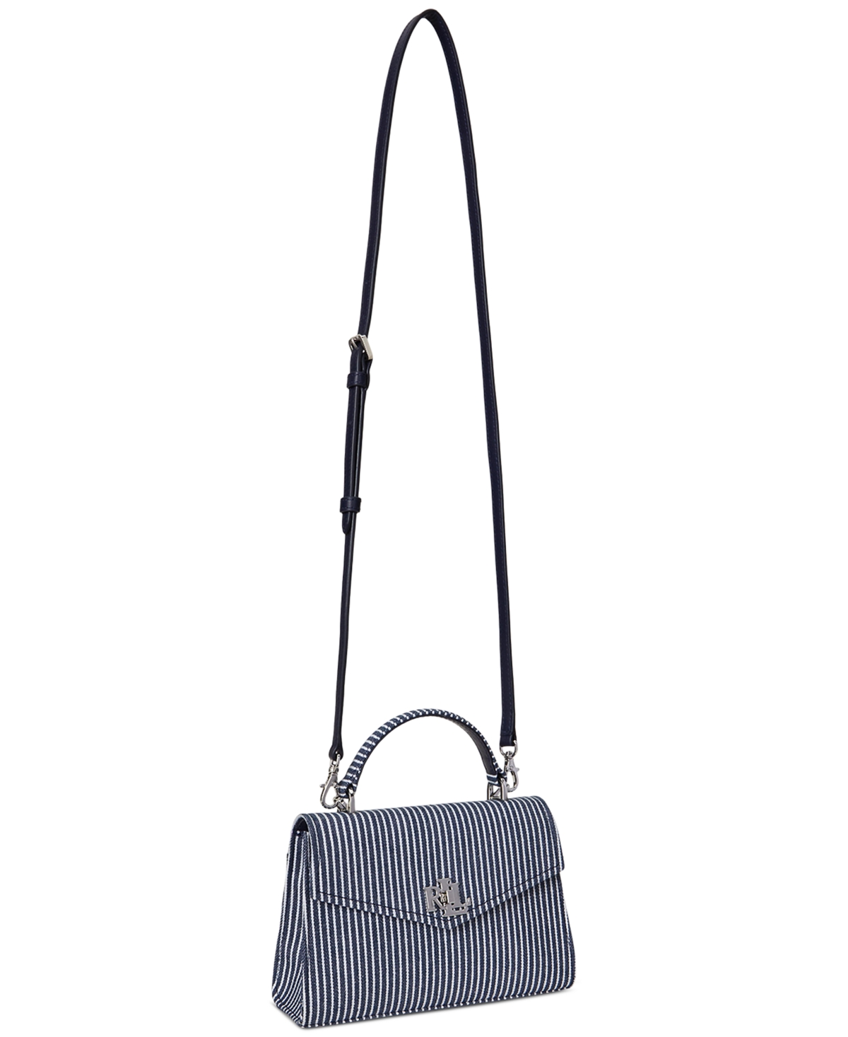 Ralph Lauren Striped Canvas Small Farrah Satchel