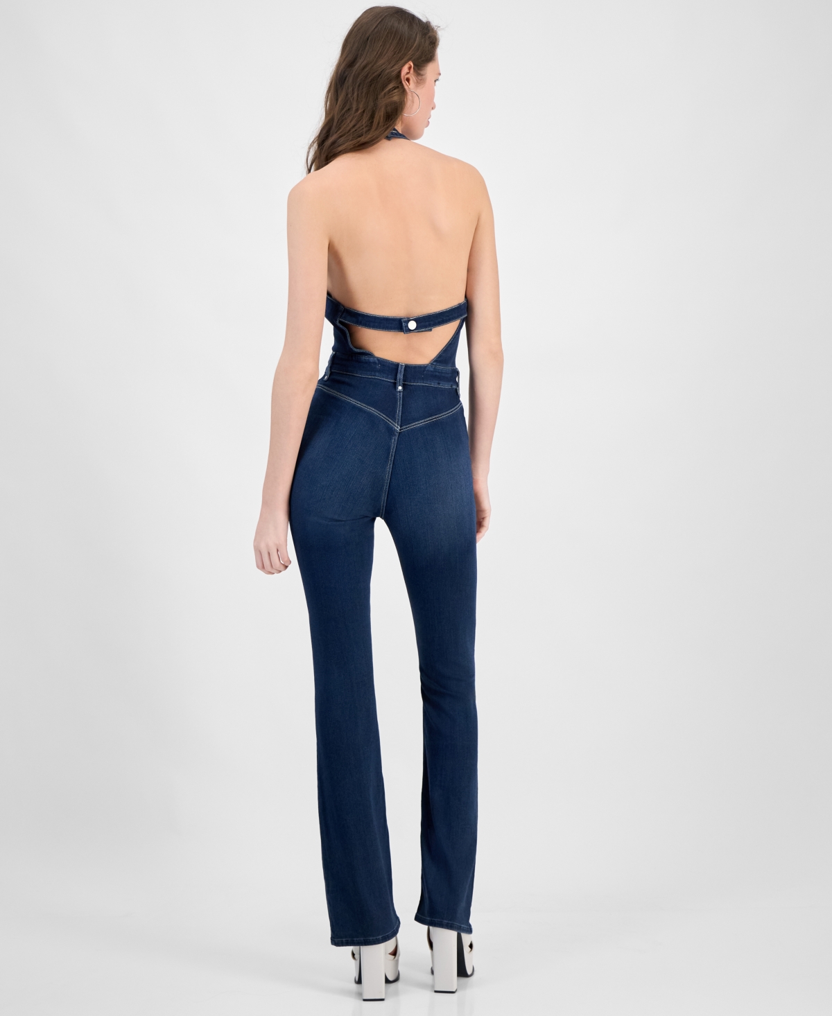 Guess Women's Denim Halter Betsy Jumpsuit