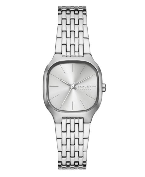 Женские часы Skagen Mellem Lille Quartz Three-Hand Silver Stainless Steel Watch, 28mm