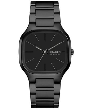 Men's Mellem Quartz Three-Hand Black Stainless Steel Watch, 40mm