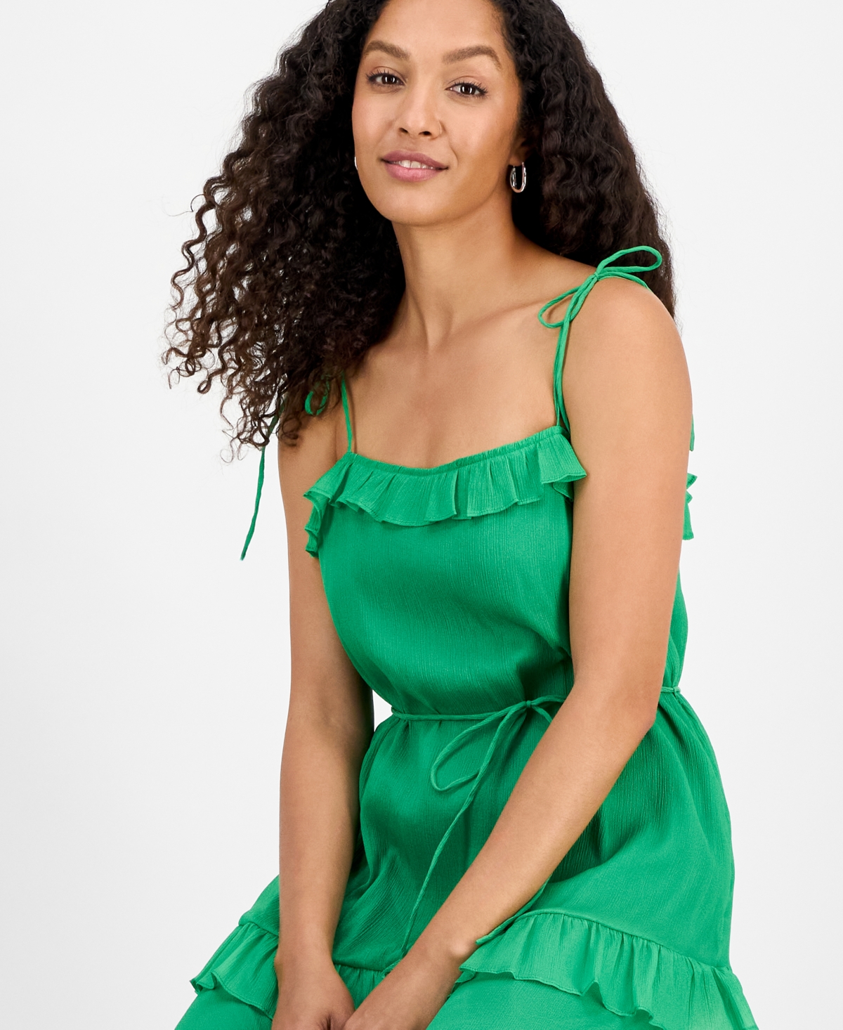 Julia Jordan Crinkled Chiffon Midi Dress