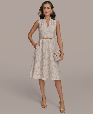 【Donna Karan New York】llic Jacquard Dress Donna Karan New York Women's Jacquard Midi Dress - Macy's