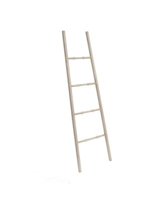 Rustic Birch Wood 4-Rung Blanket Ladder