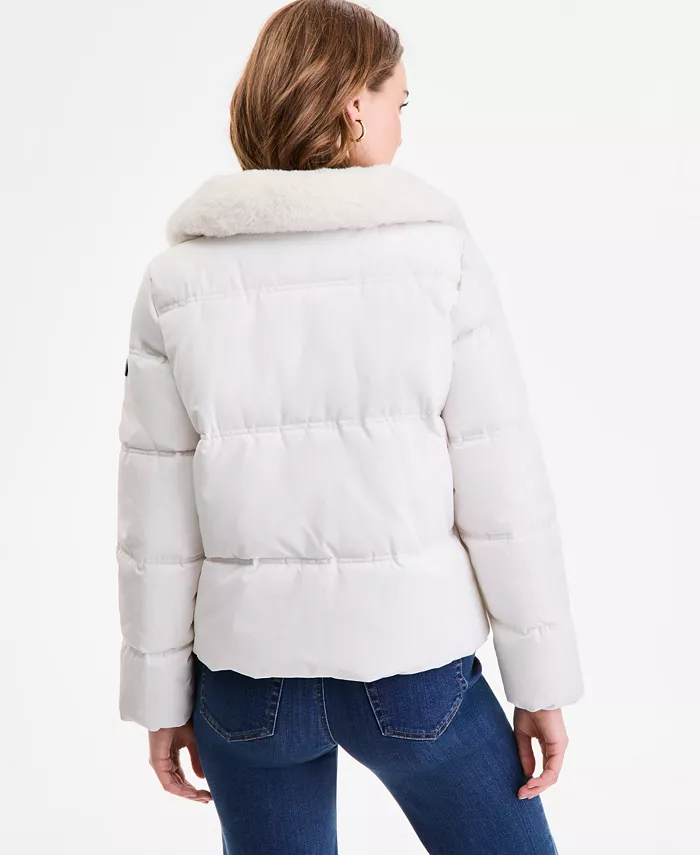 Women's Faux-Fur-Collar Zip-Front Puffer Coat - thumbnail 2