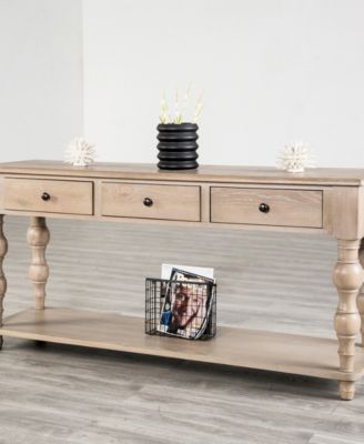64" Solid Wood Carrin Sofa Console Table