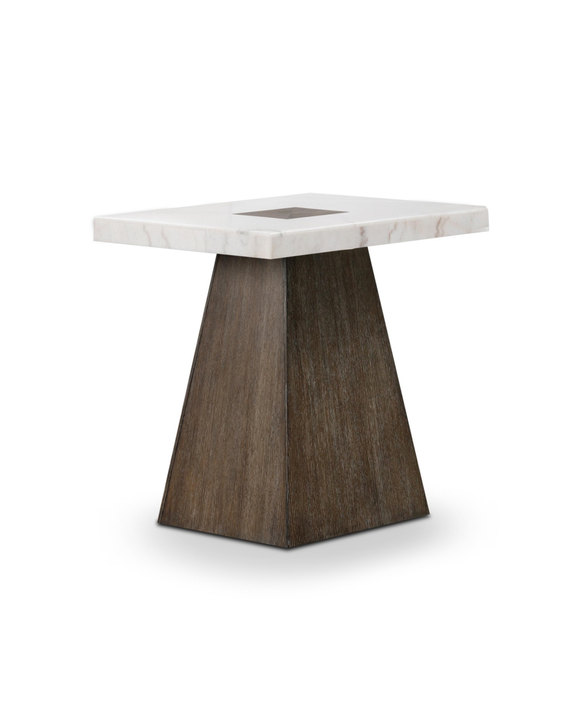 Furniture Of America 24.5" Marble Evangeline Genuine Top Square End Table In Brown
