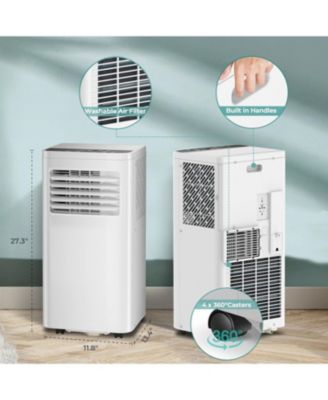 10,000 BTU Air Conditioner cool Up to 450 Sq.Ft, 4 Modes Portable AC Unit with 24Hrs Timer/LED Display/Remote Control/Installation Kits, AC Unit for Bedroom, White