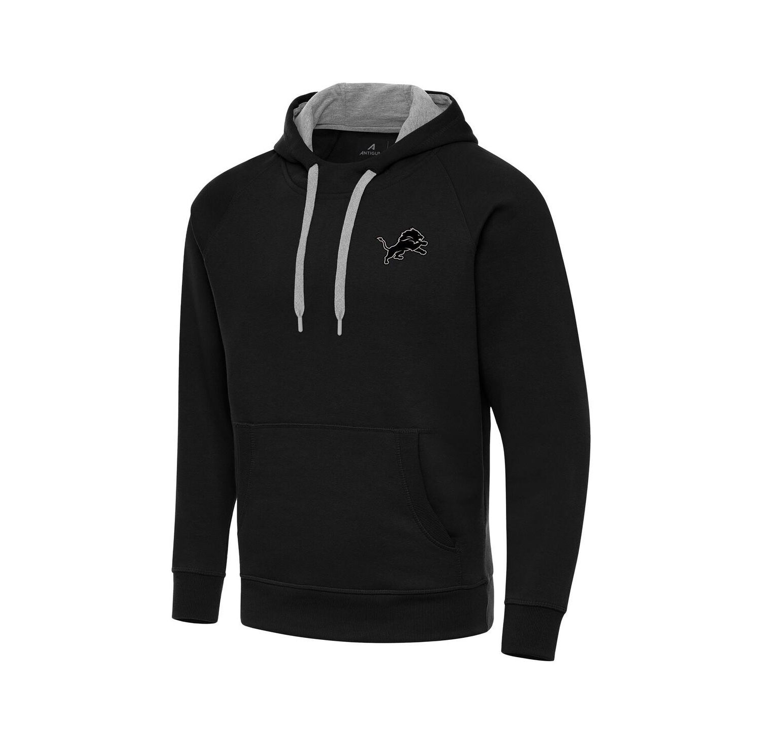 Men's Black Detroit Lions Brushed Carbon Victory Pullover Hoodie