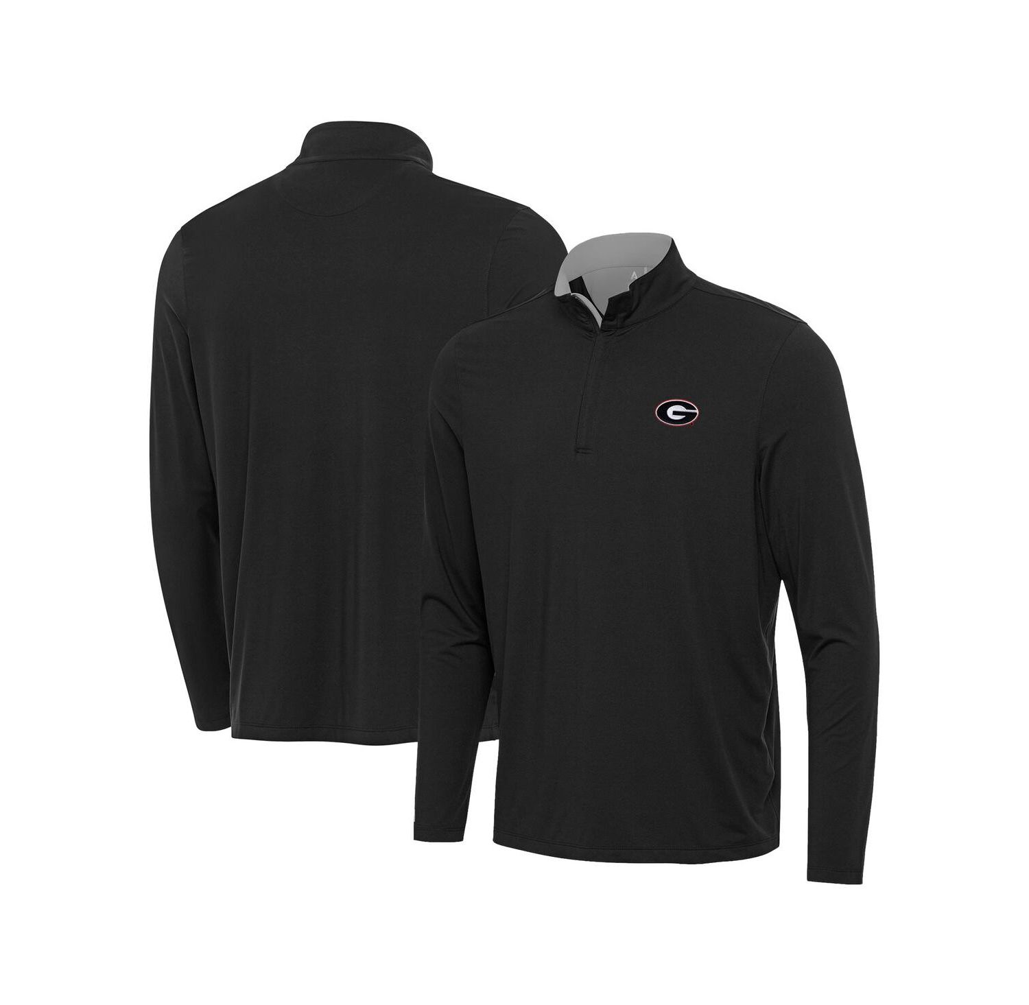 Men's Heather Gray Georgia Bulldogs Content Quarter-Zip Pullover Top