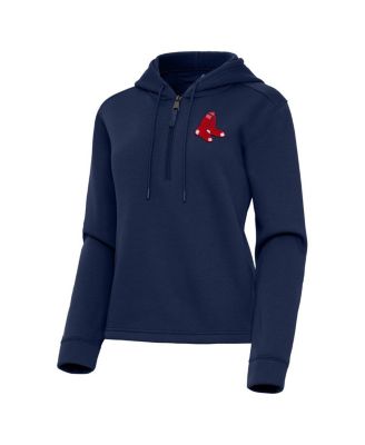 Women's Navy Boston Red Sox Contemporary Quarter-Zip Hoodie