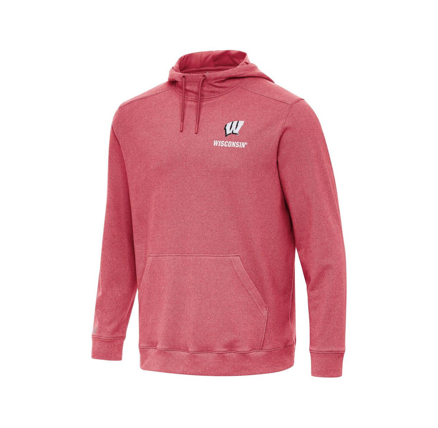 Men's Heather Red Wisconsin Badgers Cloud Pullover Hoodie