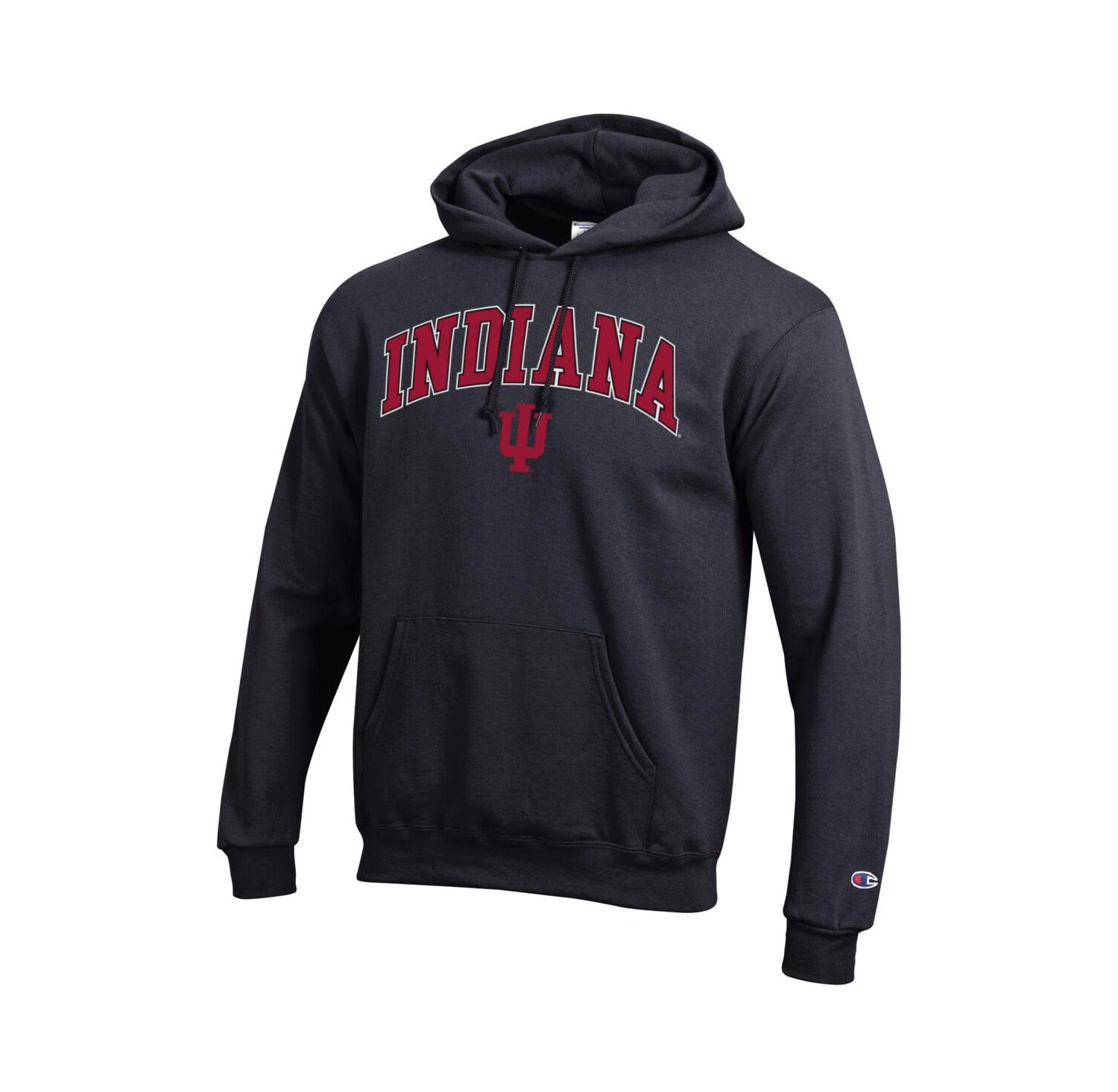 Men's Crimson Indiana Hoosiers Arched Logo Fleece Pullover Hoodie