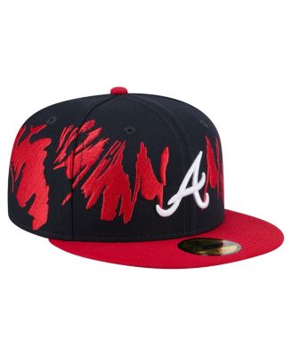 Men's Navy/Red Atlanta Braves Retro Pattern 59FIFTY Fitted Hat