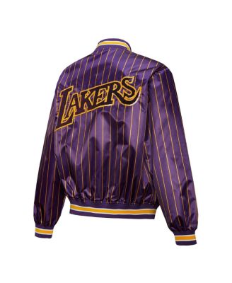X Dannijo Women's Purple Los Angeles Lakers Satin Full-Snap Jacket