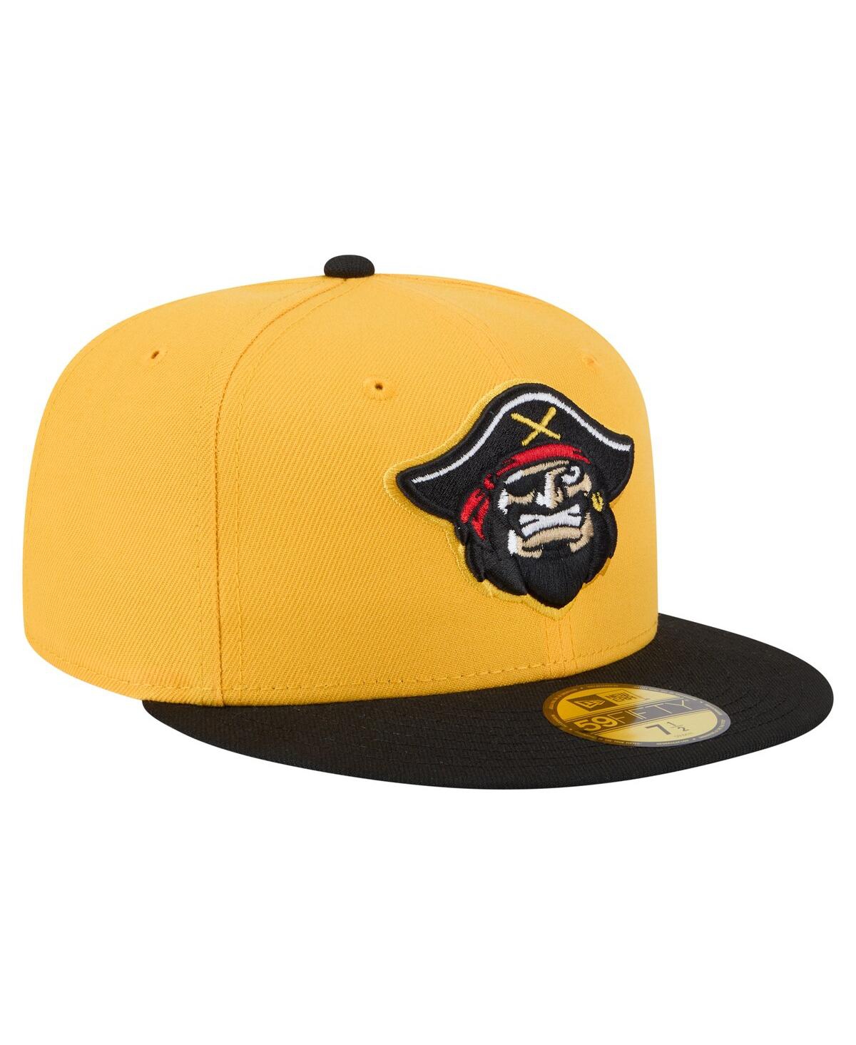 New Era Men's Yellow/black Bradenton Marauders Authentic Collection 59fifty Fitted Hat In Yellow,black