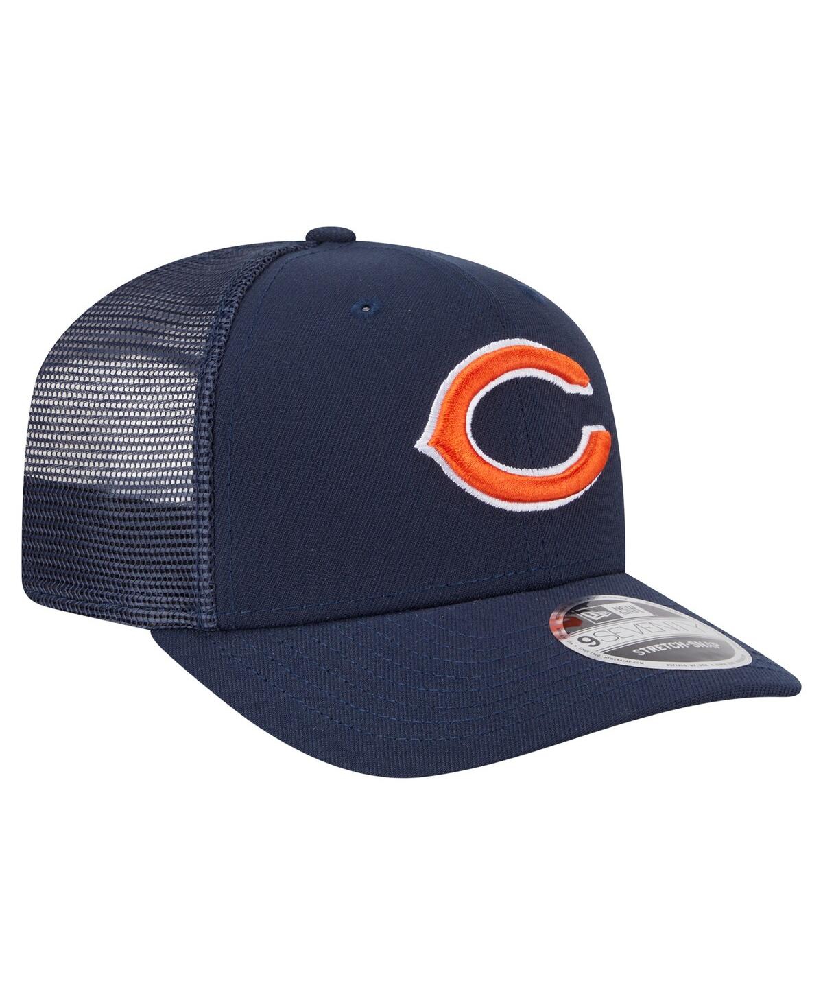 NEW ERA MEN'S NAVY CHICAGO BEARS MAIN TRUCKER 9SEVENTY STRETCH-SNAP HAT 