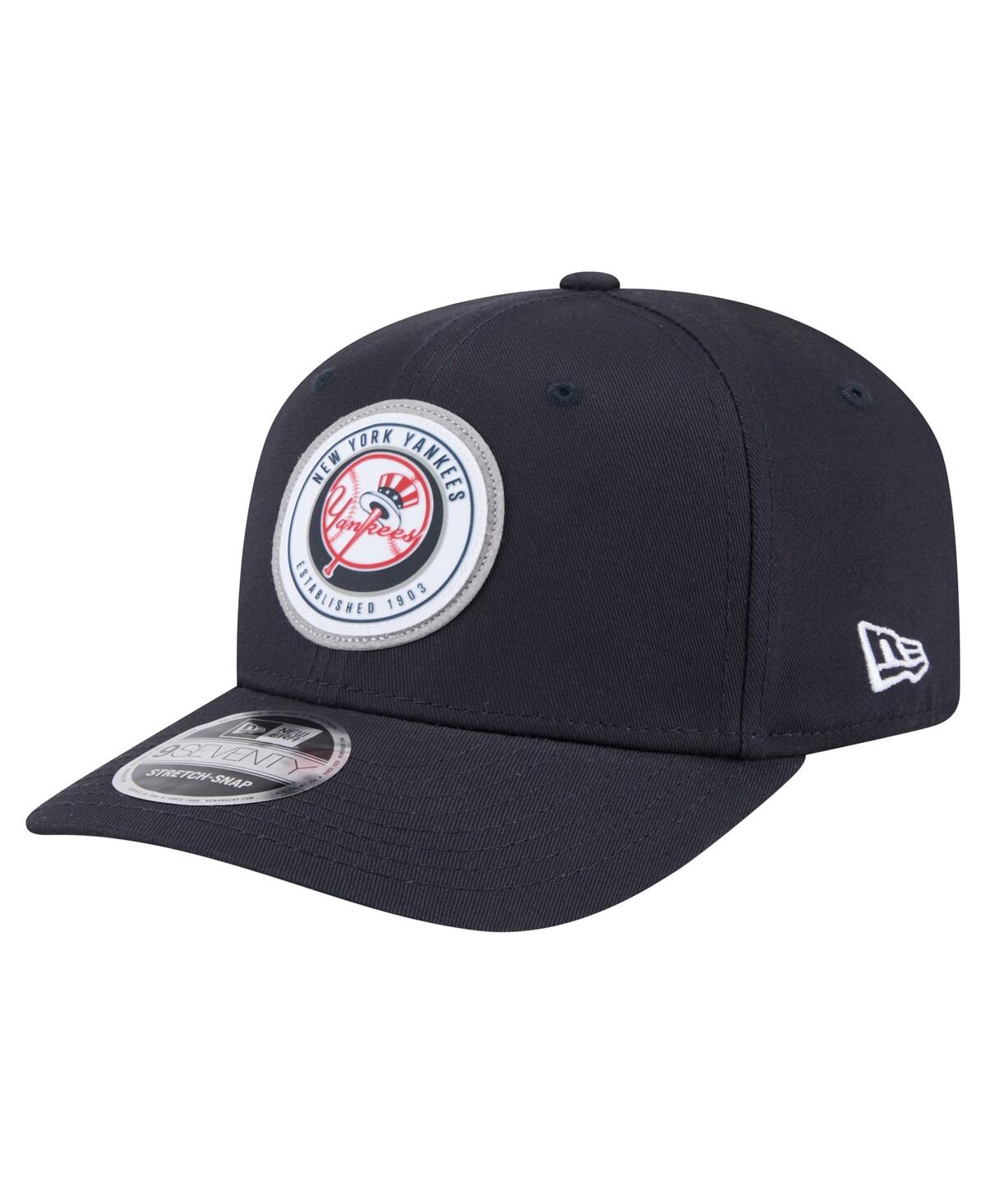 NEW ERA MEN'S NAVY NEW YORK YANKEES CIRCLE PATCH 9SEVENTY STRETCH-SNAP HAT 