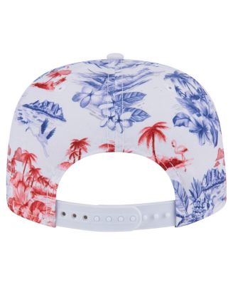 Men's White Texas Rangers Printed Island Golfer Snapback Hat