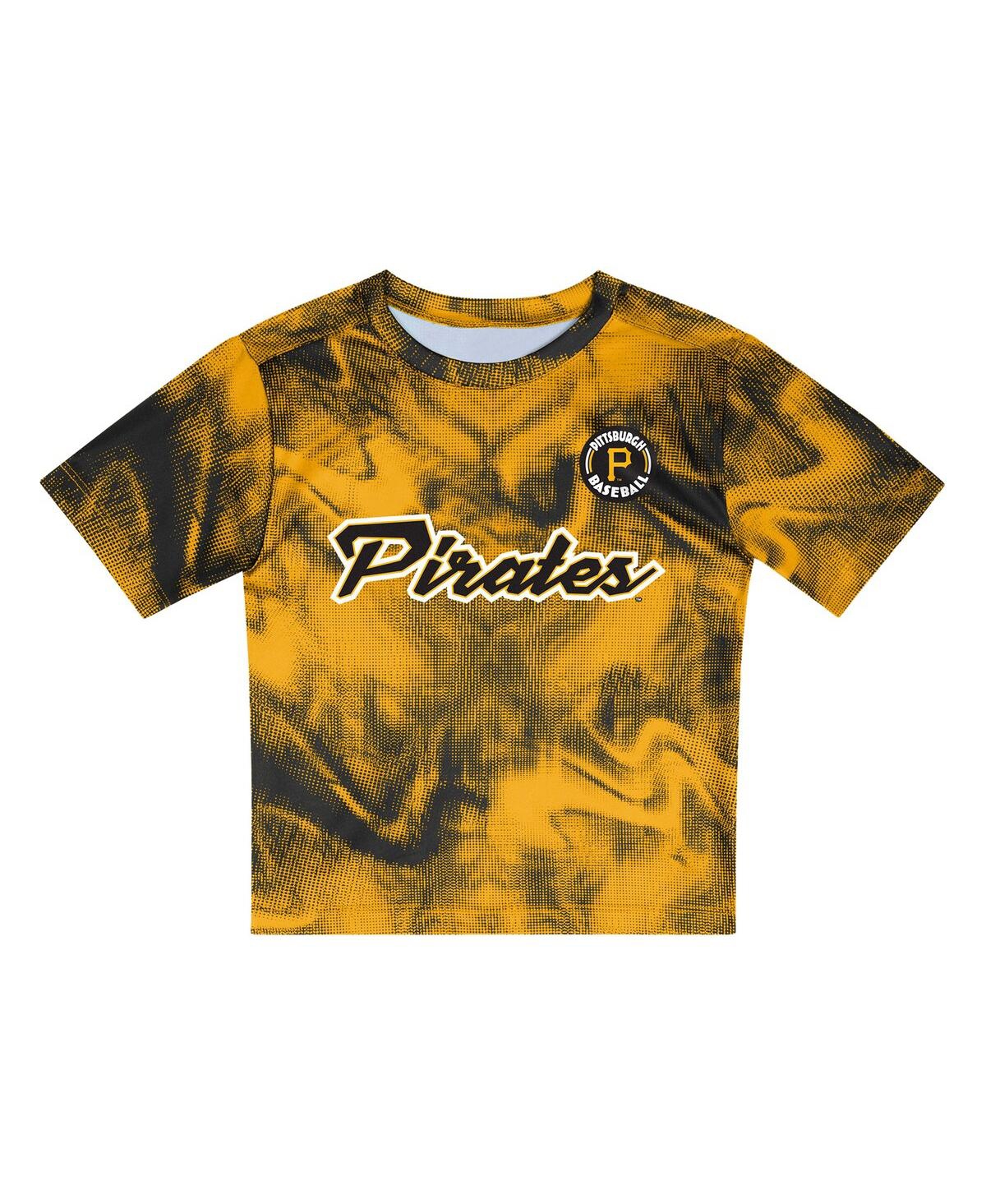Outerstuff Toddler Gold/black Pittsburgh Pirates Pinch Hitter Infielder T-shirt And Shorts Set In Gold,black