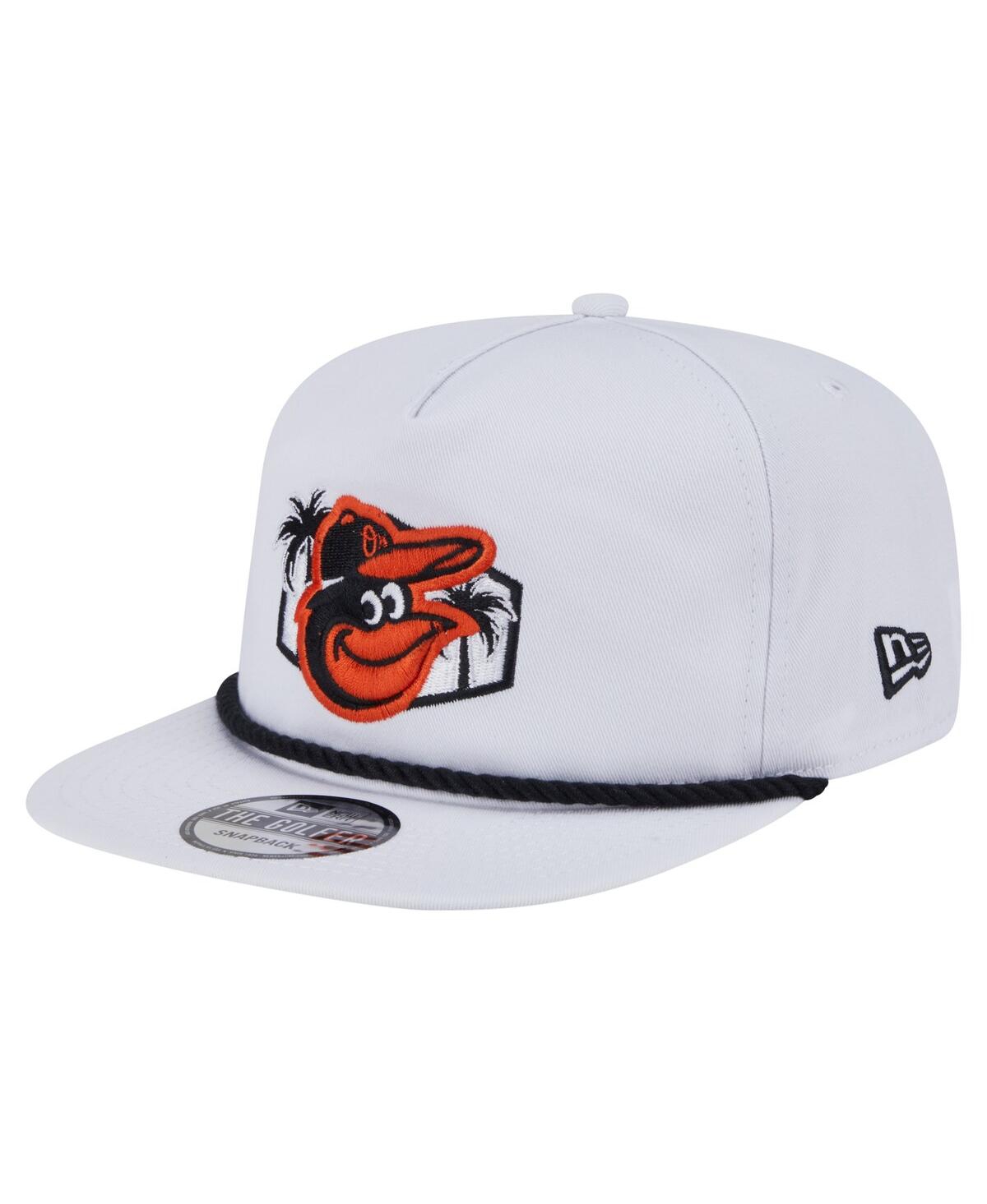 New Era Men's White Baltimore Orioles Palm Spring Training Adjustable Golfer Hat In White