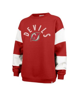 Women's Red New Jersey Devils Eephus Barred Pullover Sweatshirt