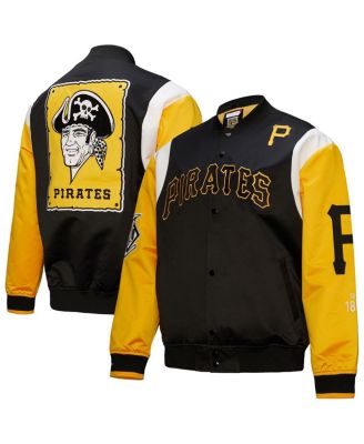 Mitchell & Ness - Men's  Black/Gold Pittsburgh Pirates Cooperstown Collection Team Origins Satin Full-Snap Jacket