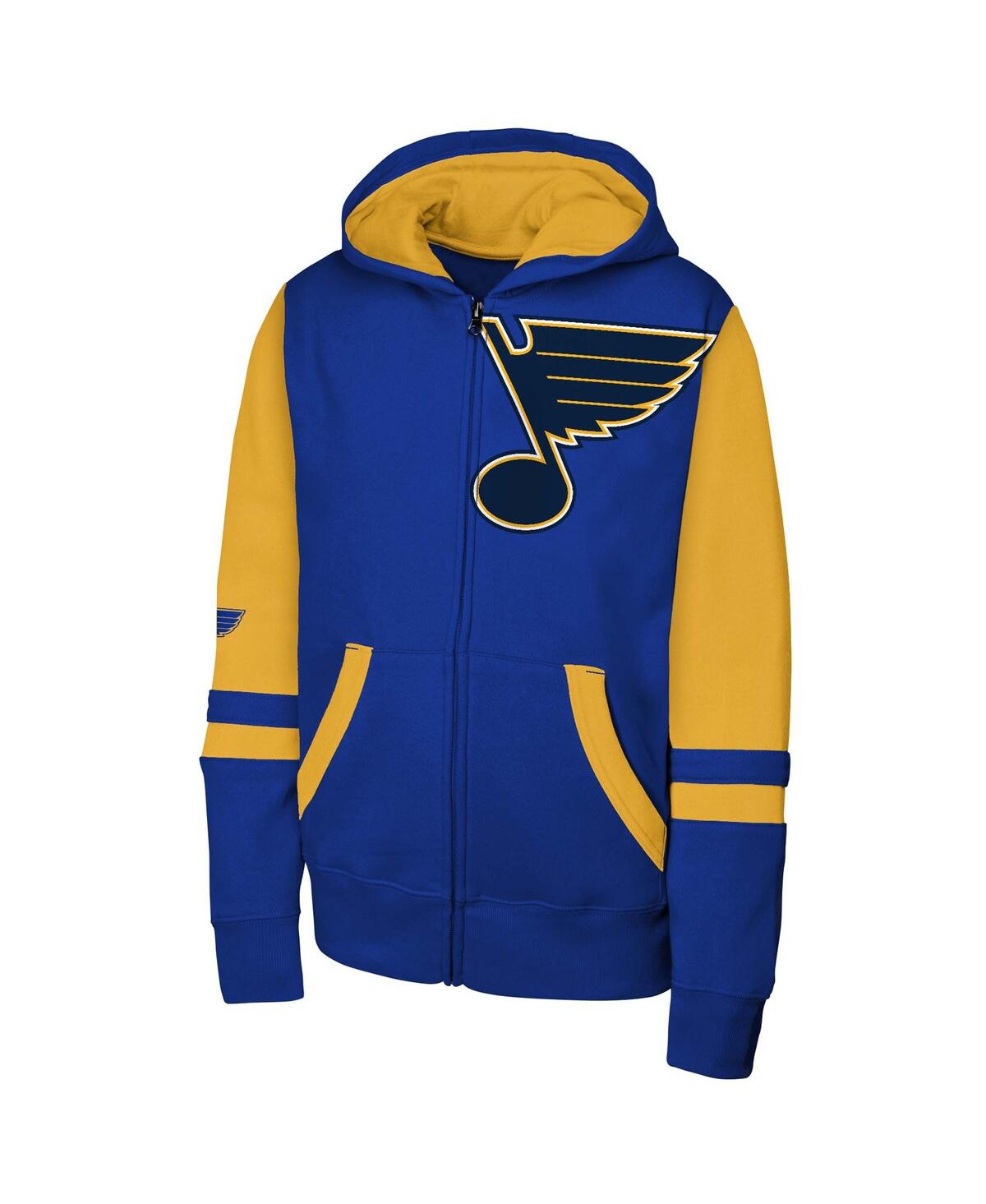 Outerstuff Big Boys Blue St. Louis Blues Face Off Color Block Full-zip Hoodie In Blue