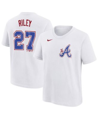 Nike - Youth Austin Riley White Atlanta Braves Fuse City Connect Name Number T-Shirt