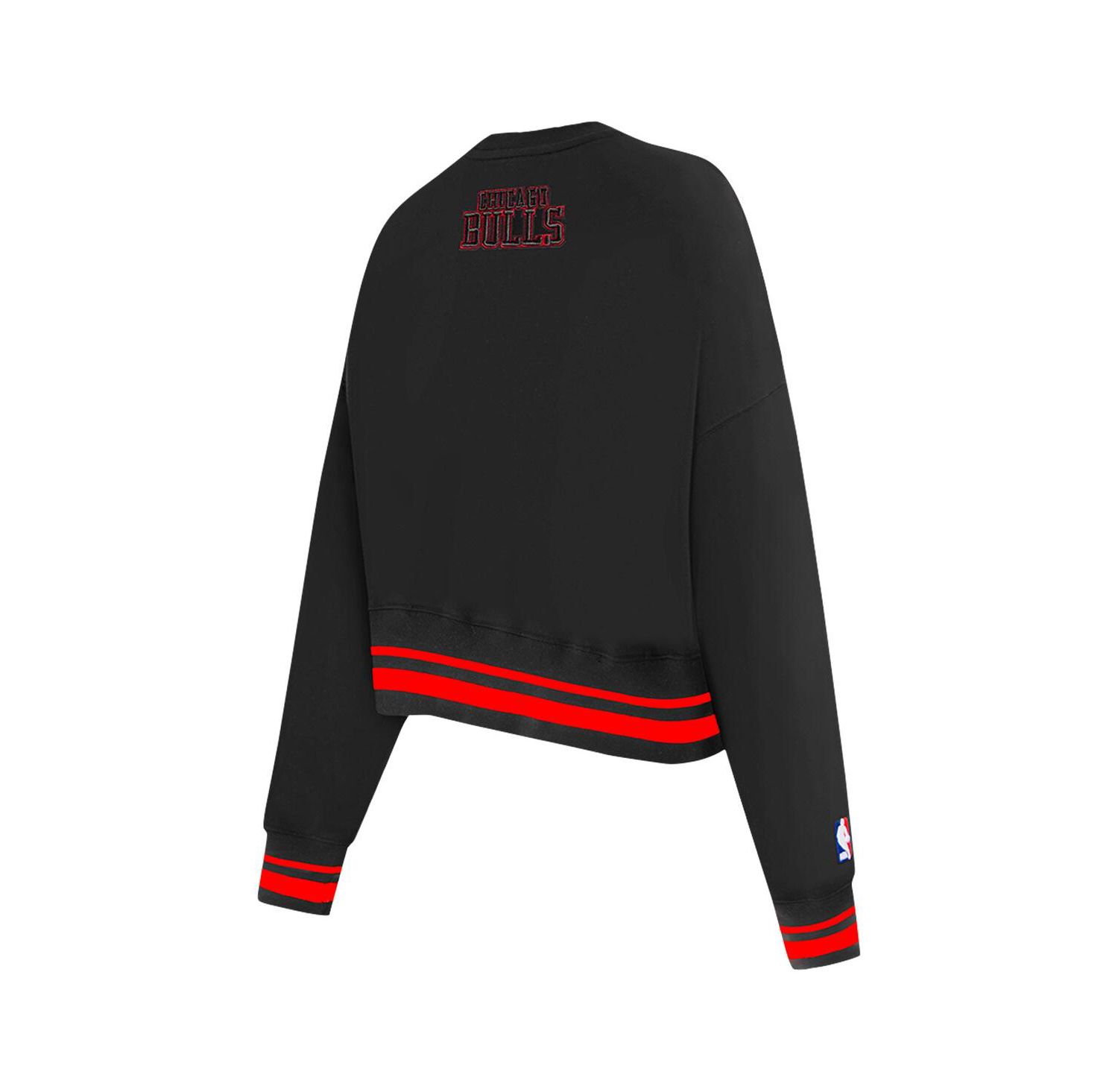 Women's Black Chicago Bulls Area Code Cropped Pullover Sweatshirt
