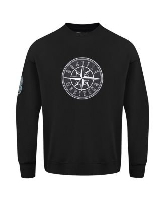 Men's Black Seattle Mariners Paint The City Dropped Shoulder Pullover Sweatshirt