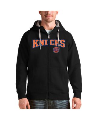 Antigua - Men's Black New York Knicks Team Victory Full-Zip Hoodie