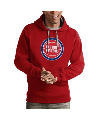 Antigua - Men's Red Detroit Pistons Team Logo Victory Pullover Hoodie