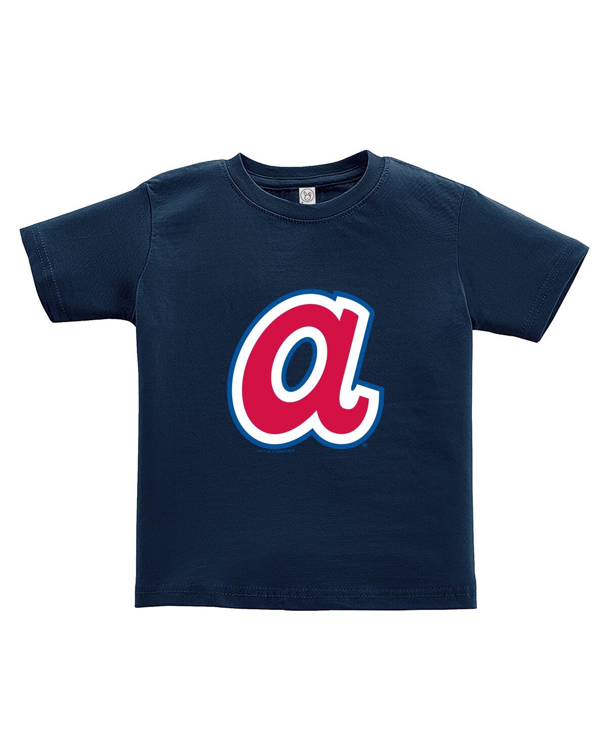 Soft As A Grape Toddler Navy/gray Atlanta Braves Cooperstown Collection T-shirt, Set Of 2 In Blue