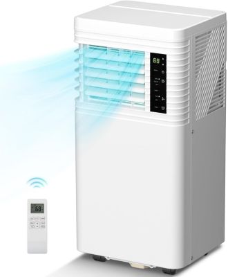 10,000 BTU Portable Air Conditioner with 4 Modes, 24H Timer, LED Display & Remote for Rooms up to 350 Sq Ft