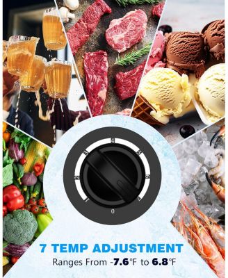 7.0 Cu.Ft Chest Freezer with Removable Basket and Bottom Defrost Water Drain Freestanding Top Open Door, 7 adjustable thermostatsensure .An ideal deep freezer for home and apartment use.