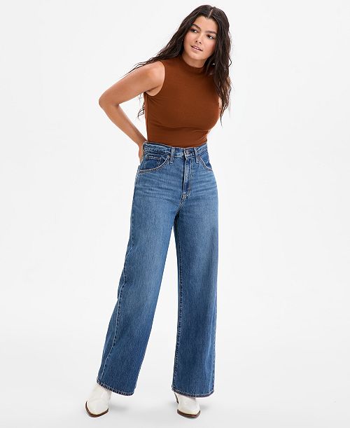 alfani Levi's Women's Cinch-Waist Lightweight Baggy Jeans Women's Fashion Shoes & Accessories