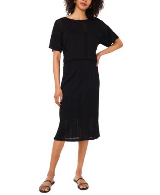 Women's Pull-On Side-Slit Midi Skirt