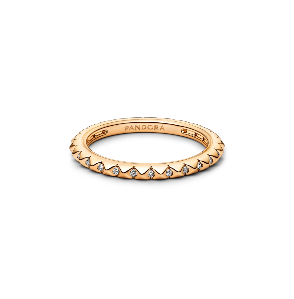 PANDORA GOLD-PLATED PYRAMIDS RING 