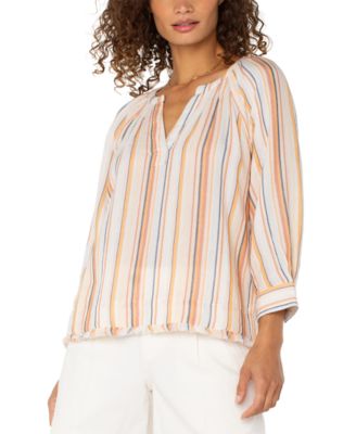 Petite Cotton 3/4-Raglan Sleeve Top