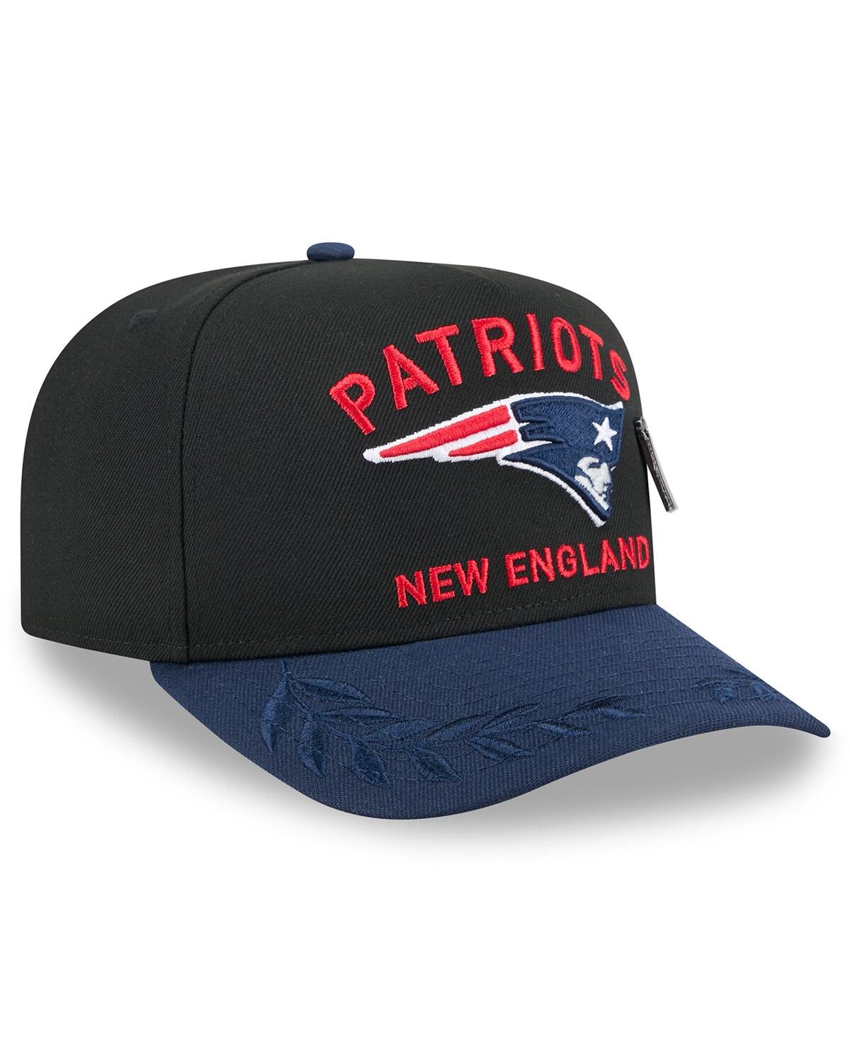 Shop New Era Men's Black/navy New England Patriots 2025 Nfl Draft On Stage A-frame 59fifty Fitted Hat In Black,navy
