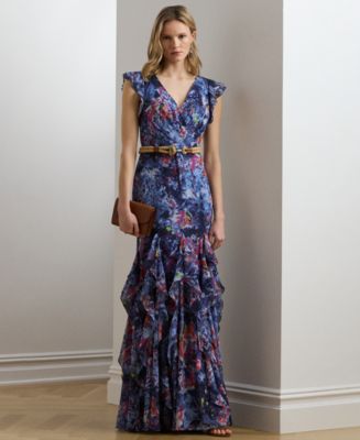 即発☆Ralph Lauren Ruffle-Trim Jersey Gown Ruffle-Trim Jersey Gown for Women | Ralph Lauren® UY