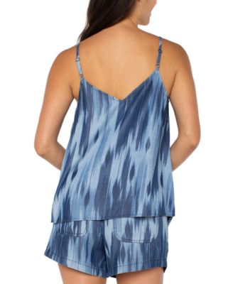 Women's Printed Chambray Spaghetti-Strap Tank