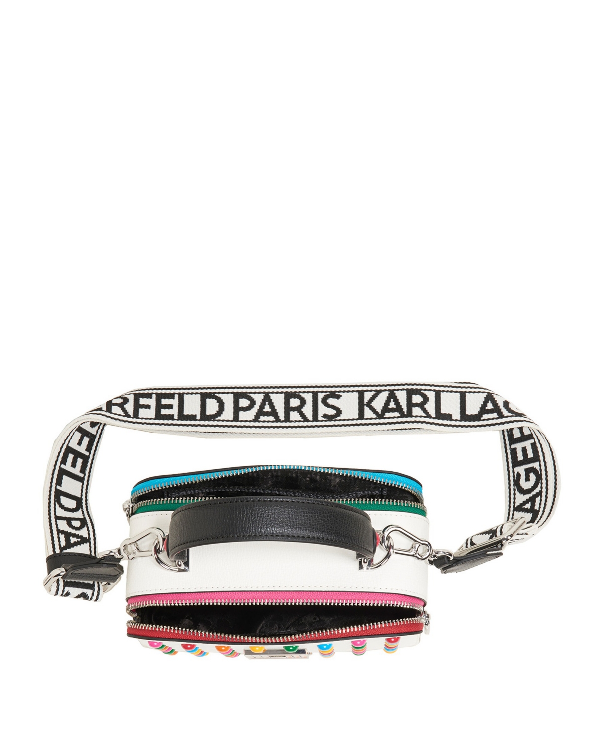Karl Lagerfeld Simone Camera Crossbody Bag In White Multi