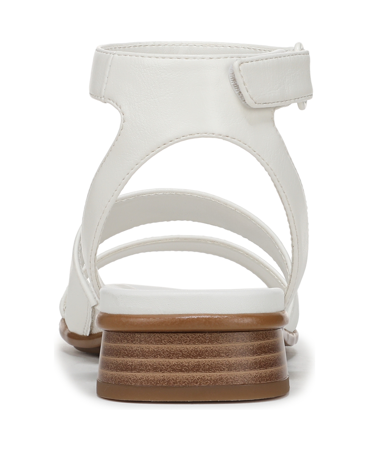 Naturalizer Women's Effie Square Toe Block Heel Flat Sandals In White Faux Leather