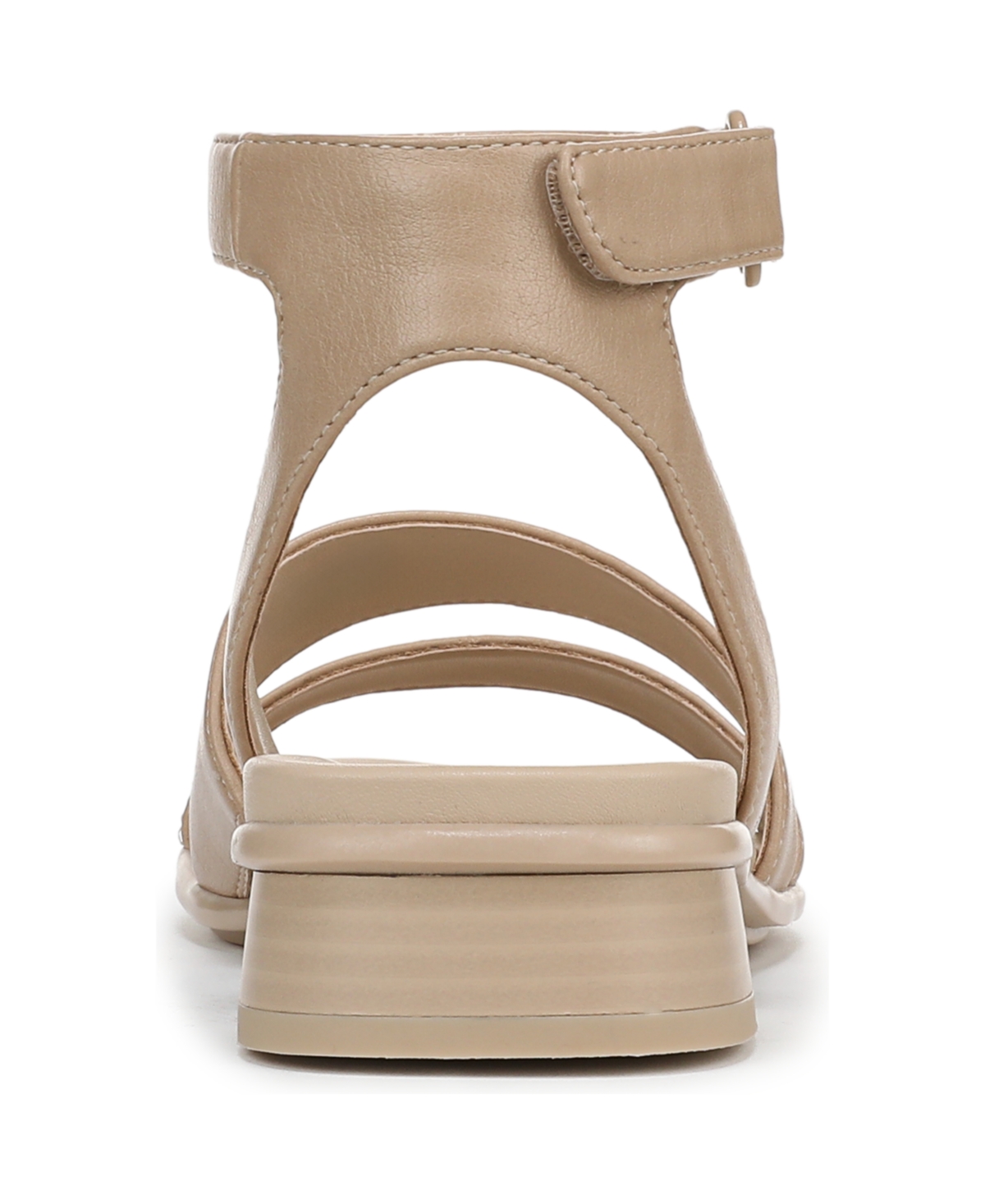 Naturalizer Women's Effie Square Toe Block Heel Flat Sandals In Tan Faux Leather